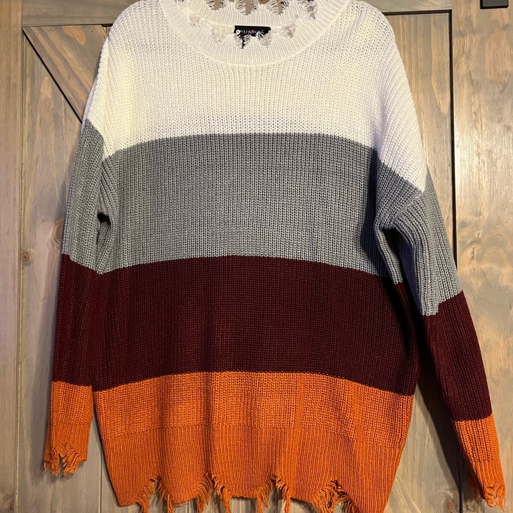 Stylish Multicolor Knit Sweater